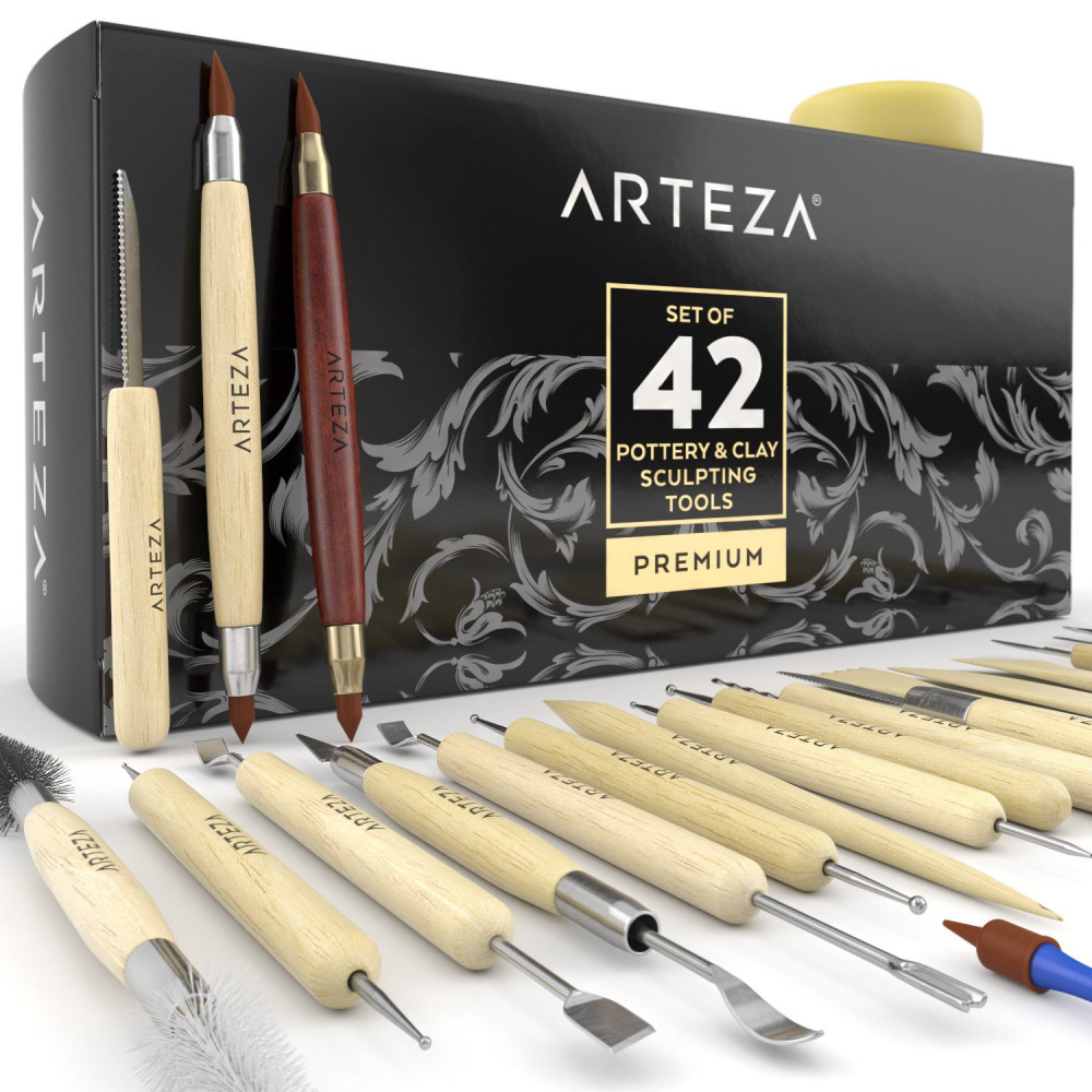 ARTEZA Pottery & Clay Sculpting Tools (Set of 42)