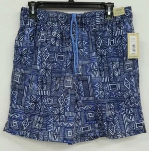 Roundtree & Yorke Caribbean Pool Blue Geometric Men's Swimwear NWT $49.50 M XL - Picture 1 of 3