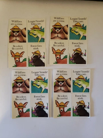 Smokey Bear Poster Stamp Block of 4 Cover