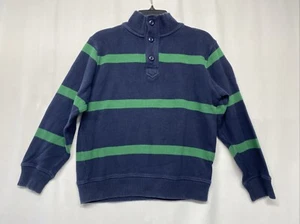 Gap Kids Boys Large (10) Blue Green Striped Button Long Sleeve Sweater - Picture 1 of 12