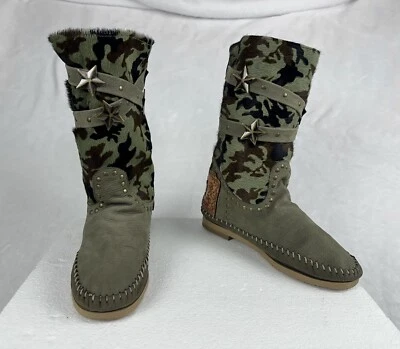Karma of Charme Boots Fur Camo Boho Women’s Size 37 USA 6.5 - Image 1 of 4