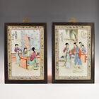 A Chinese Antique Famille Rose Porcelain Plaque, Framed.