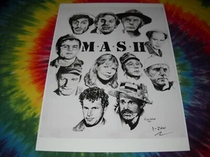 MASH M.A.S.H.4077. TV CAST SHOW ALAN ALDA RADAR HEISSE LIPPEN ZEICHNUNG SKIZZE POSTER - Bild 1 von 5