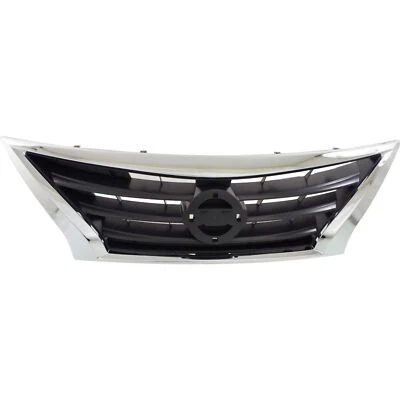New Front Chrome Black Grille For 2015-2019 Versa Sedan NI1200261 623109KM0D - Image 1 of 4