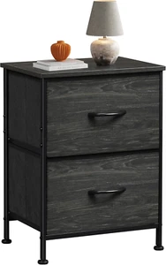 Night Stand, Small Dresser with Drawers, Dresser for Bedroom with 2 Fabric Drawe - Picture 1 of 12