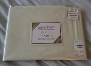 Belledorm Cotton Polyester 200 Thread count Continental Pillowcase - Ivory - NEW - Picture 1 of 5