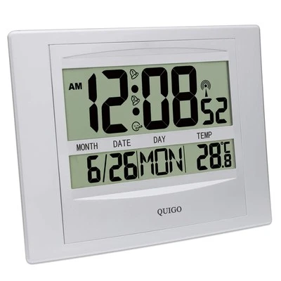 Digital Wall Clock Radio Controlled Alarm Clock Large Display Battery - Image 1 of 4
