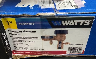 Watts 800M4QT 1" Pressure Vacuum Breaker New Open Box Free Shipping - Image 1 of 4