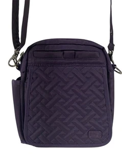 Lug Happer Quilted Crossbody Bag Adjustable Strap Multiple Pockets Purple - Picture 1 of 13