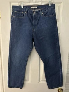 Levi Wedgie Damenjeans 32 x 28 dunkelblau Knopfleiste hoher Bund - Bild 1 von 5