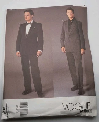 RARE! Vogue Printed Sewing Pattern #2616 Men's Suit Size 38-40-42 UNCUT - Image 1 of 4