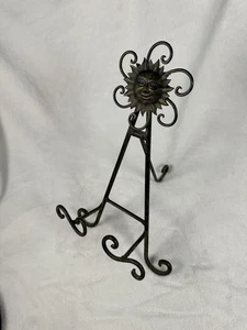Himmlisches Wandplattenregal Vintage rustikal Metall mit Sonnengesicht - Bild 1 von 7