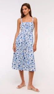 Vestido midi floral de popelina Abercrombie & Fitch Emerson para mujer XL Cottage Prairie - Imagen 1 de 12