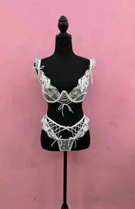 Victoria's Secret For Love & Lemons Amore Spitzenhöschen Set 2 Stück Small weiß - Bild 1 von 19