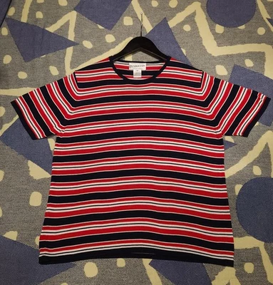 Vintage Pendleton Mercerized Cotton Tee Women M Red White Navy TC070-60181 - Image 1 of 4