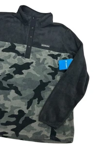 Chaqueta Pullover Columbia Benton Springs 1/2 Snap XXL Negra Camuflada Elastizada Polar - Imagen 1 de 9
