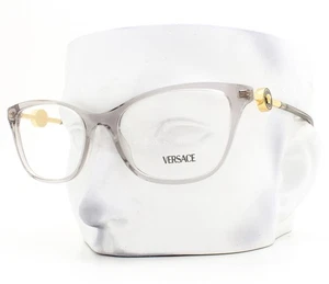 Versace Eyeglasses MOD 3293 593 Glasses Crystal Gray Gold Logo 55mm No Case - Picture 1 of 5