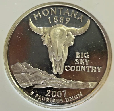 2008-S Silver Montana Washington Quarter PF70 UC by NGC, Beautiful White Coin - Image 1 of 4
