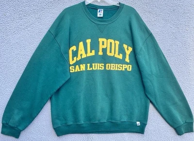 Suéter Vintage Russell Athletic Cal Poly San Luis Obispo Crew Talla XLarge Verde Foto 1 de 4