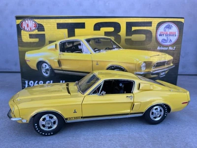 1/18 ACME 1968 FORD MUSTANG SHELBY GT 350 YELLOW SPECIAL ORDER NICE DETAIL - Image 1 of 4
