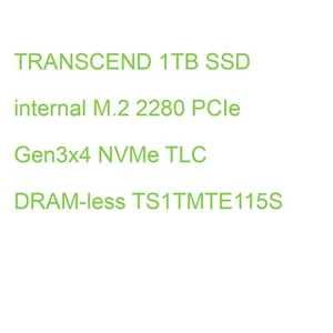 TRANSCEND 1TB SSD internal M.2 2280 PCIe Gen3x4 NVMe TLC DRAM-less TS1TMTE115S - Bild 1 von 2