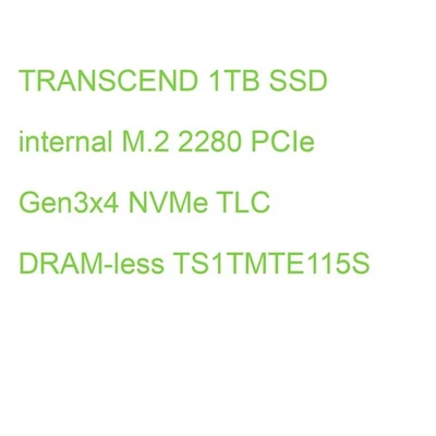 TRANSCEND 1TB SSD internal M.2 2280 PCIe Gen3x4 NVMe TLC DRAM-less TS1TMTE115S - Bild 1 von 2