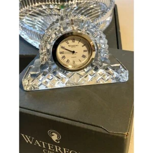 Waterford Crystal Arch Desk Shelf Clock Clear Analog Roman Numerals Vintage - Picture 1 of 2