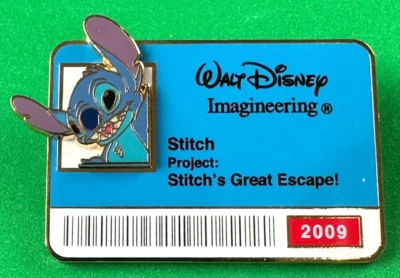 Disney Pin Stitch WDI Imagineering ID Badge LE300 Lilo and Stitch 2009 Great Esc - Image 1 of 3