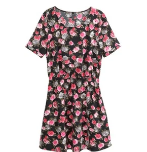 H M Women's Dress Spring Casual Flowers Floral Short Sleeve Size 4 New - Picture 1 of 6