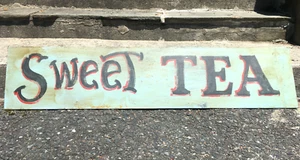 Letrero de metal de té dulce vintage años 80 48"x10,25" - Imagen 1 de 4