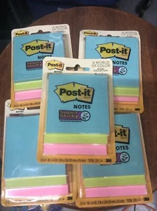 5 Packs of 3: Post-it Miami Collection 135ct. each, Blue/Green/Pink 675 total - Picture 1 of 2