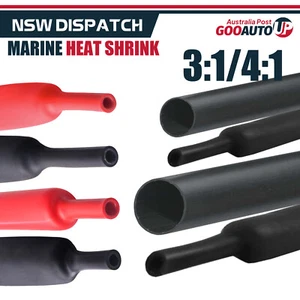 Black Red Heat Shrink Kit Heatshrink Sleeves Tube Auto Trailer Cable Insulation - Picture 1 of 20