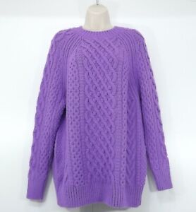 TOPSHOP Purple Dark Lilac Soft Chunky Knit Women's Oversized Jumper UK 8 10 S