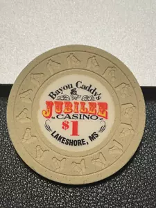 $1 JUBILEE CASINO CHIP POKER CHIP LAKESHORE MISSISSIPPI GAMBLING TOKEN - Picture 1 of 2