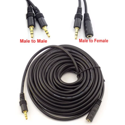 10/20M Audio 3.5mm Jack to Jack Sound Cable PC MP3 Headphones male female lead - Image 1 of 4