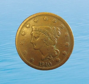 UNITED STATES CENT LIBERTY BRAIDED HEAD 1840 KM 67 #6539# - Picture 1 of 2
