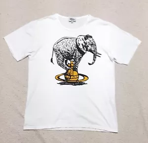 Vivienne Westwood MAN T-Shirt Elefant reitet auf einer Kugel Unisex Gr. 46 weiß - Bild 1 von 11
