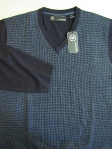 NEW WEATHERPROOF Brand V Neck 100% Acrylic Sweater SZ XL Blue Pattern Mens NWT - Picture 1 of 1