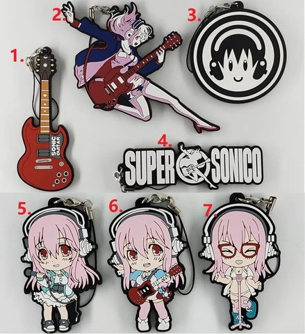 SUPER SONICO SONICOMI Anime Figure Rubber Strap Keychain Keyring Phone Charm Cover