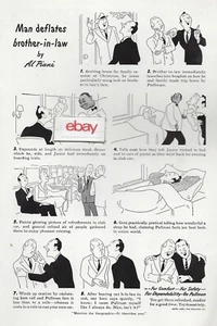 PULLMAN CO TRAIN CARS 1942 MAN DEFLATES BROTHER IN LAW AL PIANE CARTOON AD - Picture 1 of 1