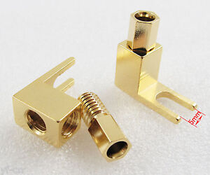 1pc Gold Plated Brass Spade Banana Fork plug Mcintosh Amp Eico tube Adapters
