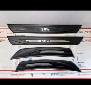 2011 - 2016 BMW 528i 535i 550i Front & Rear Door Sill Plate Covers Set Of 4 OEM - Picture 1 of 3