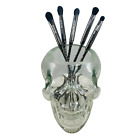 Glass Skull Makeup Brush Holder Make Up Beauty Organizer Goth Cup Oddity Brushes