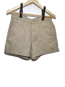 Levi's Women's Shorts Size 4 Khaki White Dots Print Denim - Picture 1 of 6