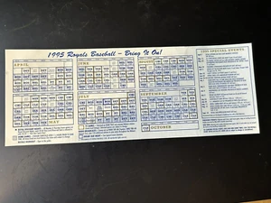 Kansas City Baseball: 1995 Royals Schedule - Picture 1 of 2