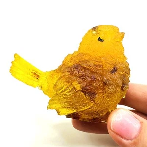 USA Handmade Amber Bird Figurine Souvenir Baltic Amber Bird Sculpture Home Decor - Picture 1 of 5