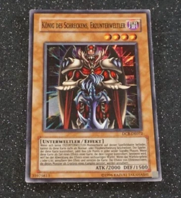 Yugioh KÖNIG DES SCHRECKENS, ERZUNTERWELTLER , dcr-de072 super rare deutsch NM ! - Bild 1 von 2