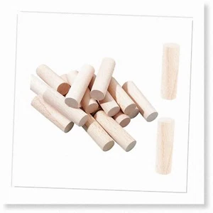 20-Piece Beech Wood Cylinders: Unfinished Wooden Blocks and Round Sticks for DIY - Picture 1 of 7