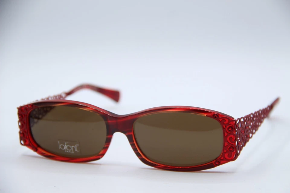 NEW JEAN LAFONT SERENA 216 RED HORN GUNMETAL AUTHENTIC FRAMES SUNGLASSES - Image 1 of 4