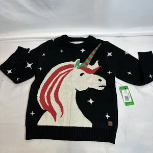 Christmas Unicorn Sweater SM Ugly Stars Holiday Super Soft Kids Youth - Picture 1 of 8